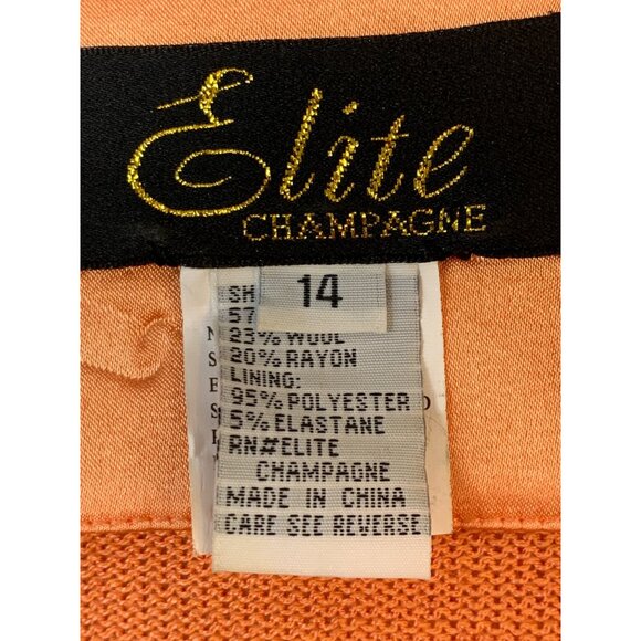 Elite Orange Cardigan Top Bling Detailing Scoop Neck Long Sleeves 14 RA10083 - Picture 5 of 11